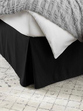 King Size Black Bed Skirt - Classic Solid Black Bed Skirt